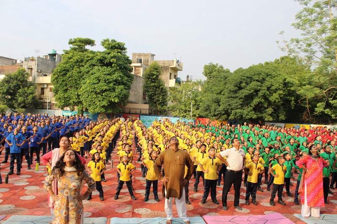 Image from: PM Shri KV, OCF, Chandigarh, celebrate 12th International Day of Yoga