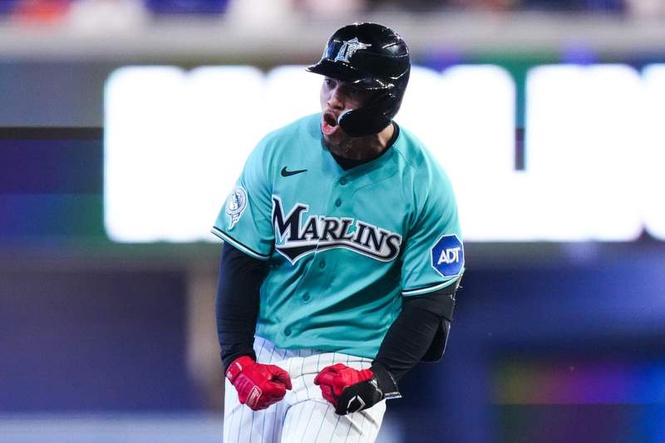 Image from: Injured Scotland star throws first pitch for Marlins amid Scotland fan takeover in Miami