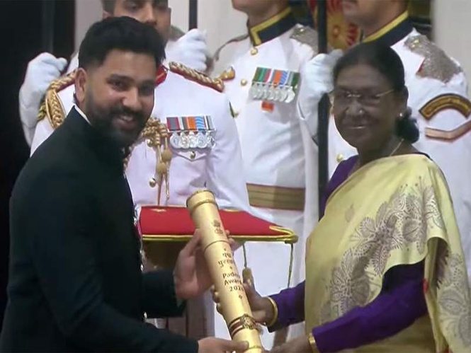 Image from: Former Indian skipper Rohit Sharma conferred Padma Shri