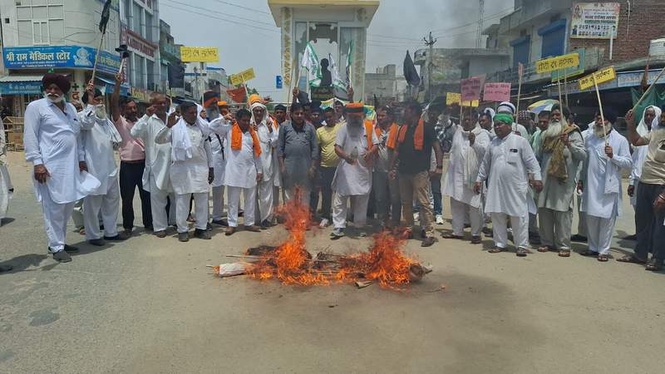 Image from: BKU (Charuni) farmers oppose proposed India-US trade deal; call nationwide meeting in Chandigarh on June 25