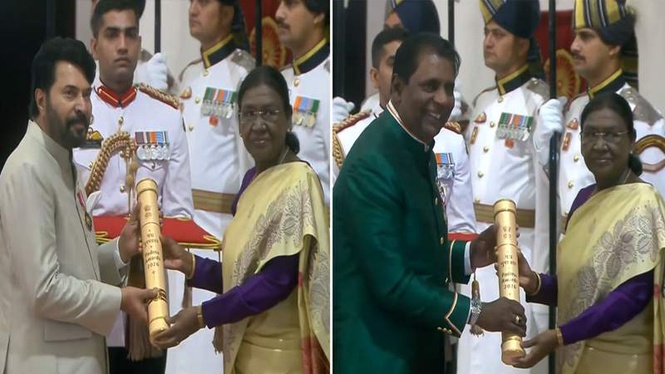 Image from: President confers Padma awards on tennis legend Vijay Amritraj, actor Mammootty