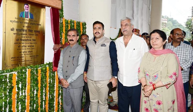 Image from: Himachal CM Sukhu opens car parking facility at Auckland tunnel in Shimla