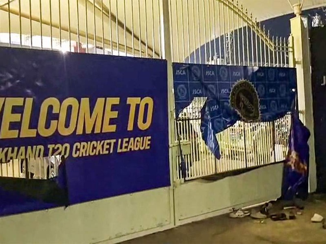 Image from: "No need to panic": Jharkhand Health Minister after stampede-like situation at Jharkhand T20 League final leaves several injured