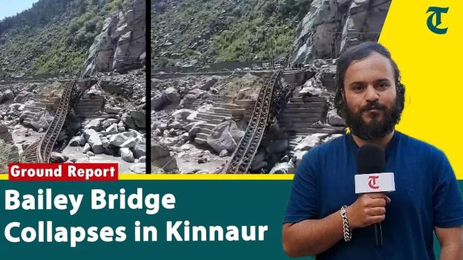 Image from: Kinnaur Bailey Bridge Collapses on NH-05, Dumper Falls Into River; Traffic Disrupted