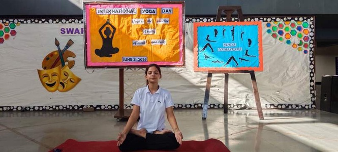 Image from: Swaraj Public School, Damla, celebrate International Yoga Day