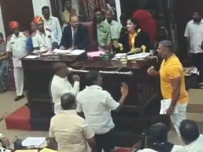 Image from: Chennai Corporation Council session erupts in chaos amid AIADMK-DMK war of words over political rhetoric in civic body