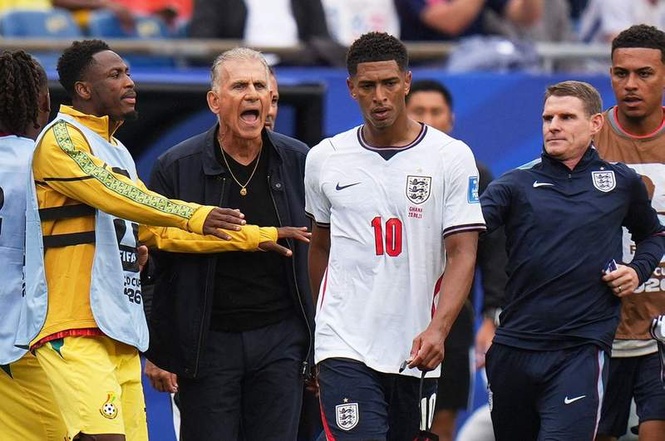 Image from: Jude Bellingham accused of X-rated comment by Ghana manager after fiery bust-up
