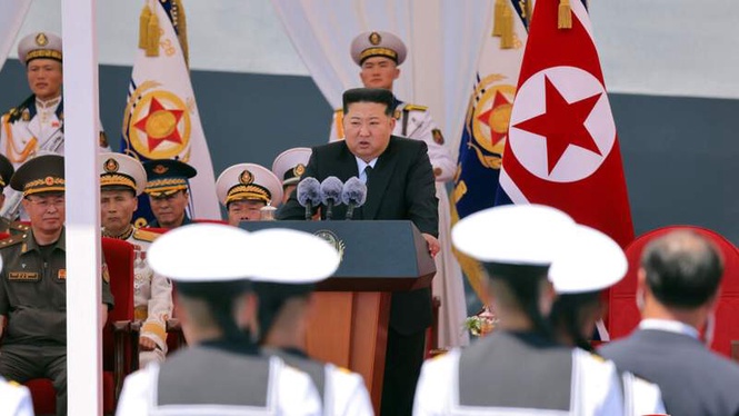 Image from: North Korea's Kim unveils 5,000-ton destroyer, touting nuclear capabilities