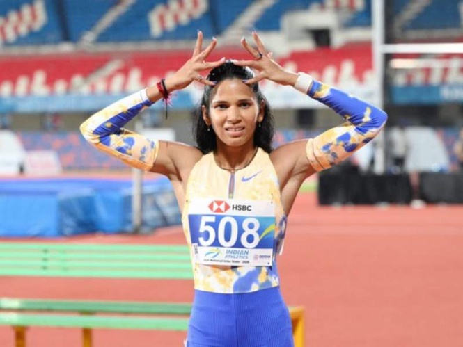 Image from: Anushka Yadav, Dev Meena set national records at 65th National Inter-State Senior Athletics C'ships, Jyothi Yarraji wins 100m hurdles event