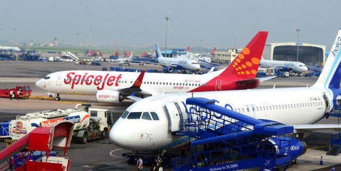 Image from: Air India plane comes in front of IndiGo aircraft on same taxiway at Ahmedabad airport