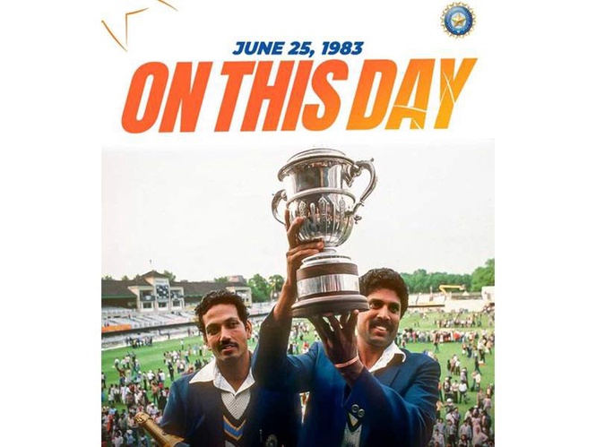 Image from: “Victory that inspired generations”: BCCI pays tribute to India’s 1983 World Cup triumph