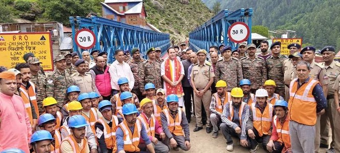 Image from: BRO restores vital road link in J&K’s Kishtwar with new Bailey bridge