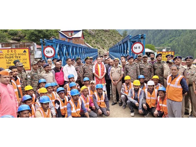 Image from: J-K: BRO constructs 140-ft Bailey bridge at Chishoti, restoring vital connectivity to Machail