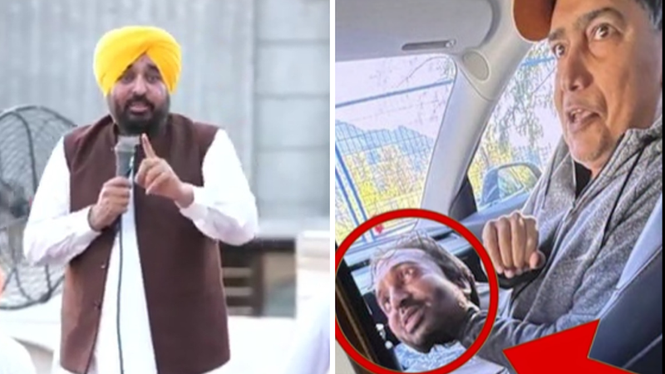 Image from: Punjab CM Mann terms viral video fake, says man seen in it wearing mask