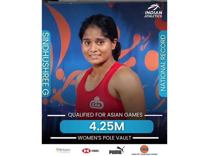 Image from: Karnataka pole vaulter Sindhushree enters her name in record books