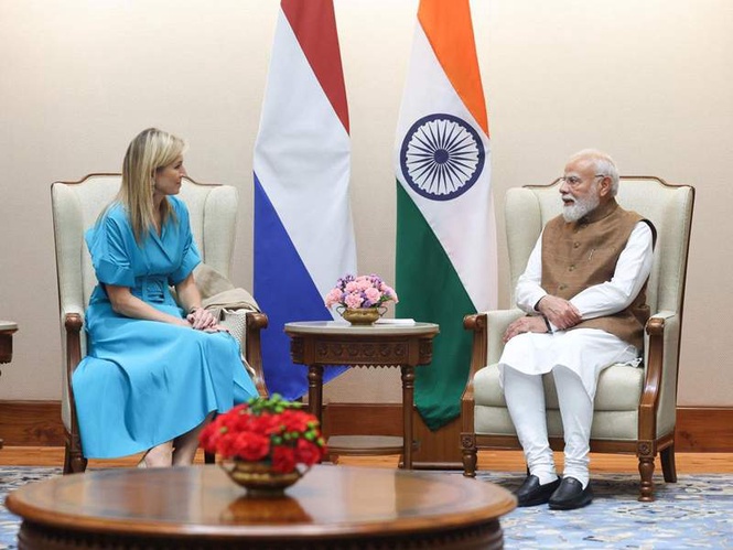 Image from: PM Modi holds talks with Queen Maxima of the Netherlands on India's Digital Public Infrastructure