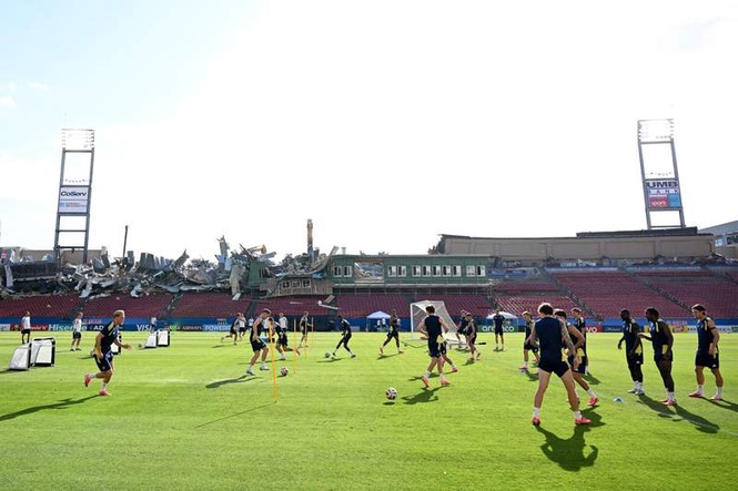 Image from: World Cup team’s training camp mangled after explosive device ‘goes’ wrong’