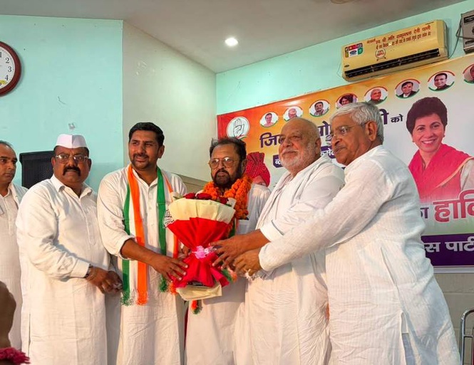 Image from: Cong felicitates new block president in Assandh