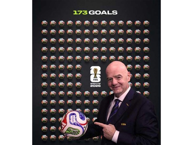 Image from: FIFA World Cup 2026: FIFA President celebrates record-breaking 173-goal milestone at 23rd edition