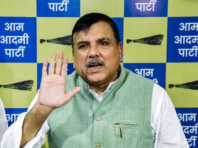 Image from: "Why donation-thieving party still protecting big bandits": AAP's Sanjay Singh targets BJP over Ram Temple donation row