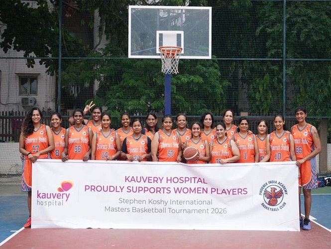 Image from: Kauvery Hospital Supports Women Players Participating in the Stephen Koshy International Masters Basketball Tournament 2026