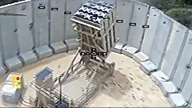 Image from: Hezbollah claims hits on Israel’s Iron Dome but videos show strikes on decoys