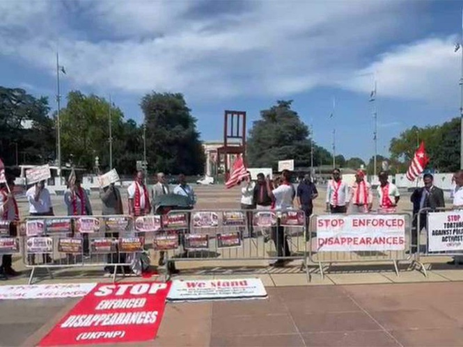 Image from: UKPNP stages protest at UN in Geneva over human rights violations in PoJK