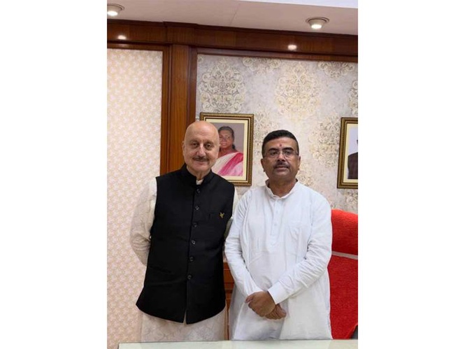 Image from: Anupam Kher meets West Bengal CM Suvendu Adhikari, discusses cinema, culture and storytelling