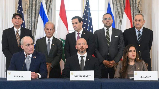 Image from: Lebanon, Israel, US sign trilateral framework agreement in Washington