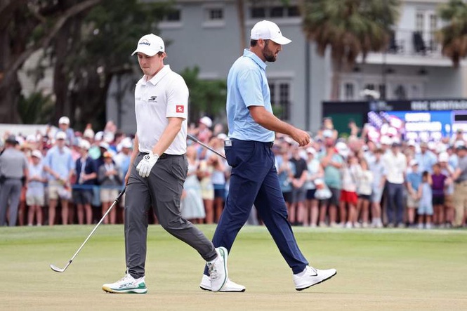 Image from: Matt Fitzpatrick makes statement about Scottie Scheffler after shooting 64 at the Travelers