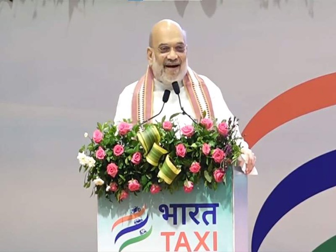 Image from: Union Minister Amit Shah inaugurates 'Bharat Taxi' in Gujarat, calls drivers "Saarthis" under cooperative model