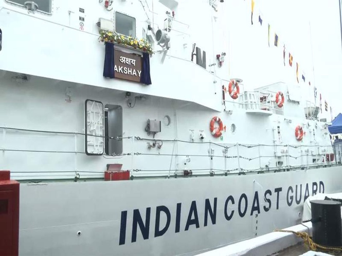 Image from: Indian Coast Guard inducts indigenous fast patrol vessel ICGS Akshay into fleet