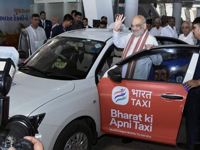 Image from: Union Minister Amit Shah inaugurates 'Bharat taxi' in Gujarat
