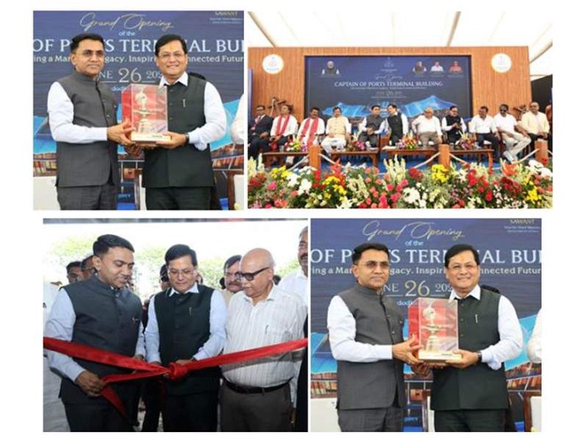 Image from: Union Minsiter Sonowal inaugurates Goa's new Captain of Ports Terminal building, announces phase-I priority for Goa water metro