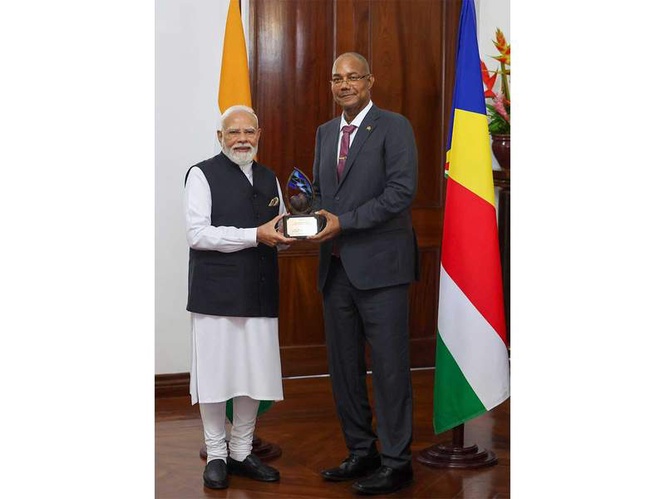 Image from: Seychelles confers ’Guardian of the Blue Horizon’ title on PM Modi