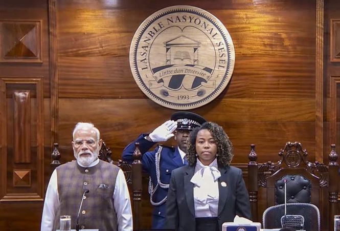 Image from: PM Modi addresses Seychelles Parliament in his 20th such address abroad