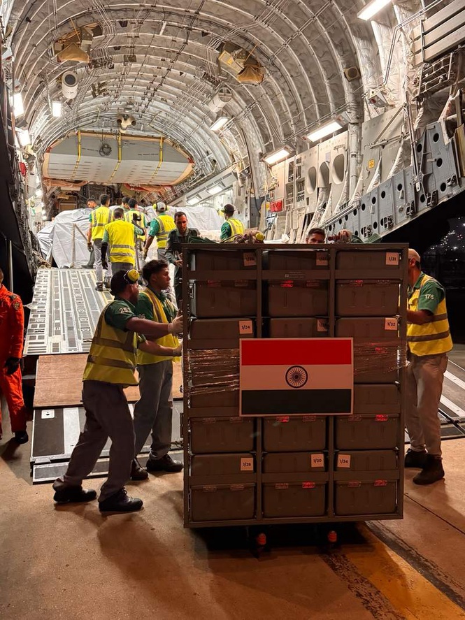 Image from: 23 hours, 14,000 km: Here’s how IAF aircraft reached quake-hit Venezuela to deliver humanitarian aid