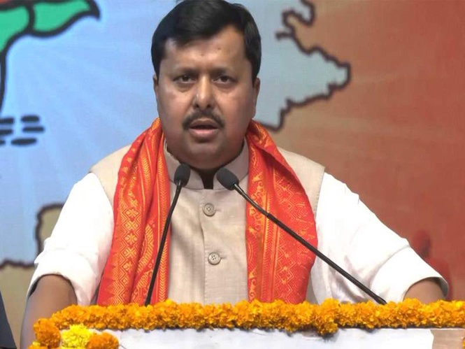 Image from: "Congress always think like Italians:" BJP President Nitin Nabin at Telangana Booth Pramukh Sammelan