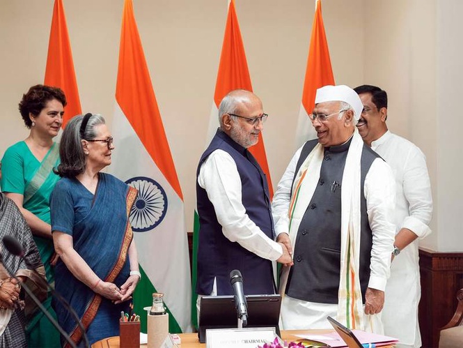 Image from: "Matter of pride and responsibility": Mallikarjun Kharge expresses gratitude after oath as Rajya Sabha Member, pledges strong opposition coordination