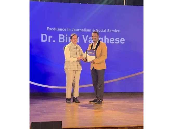 Image from: Social Activist Dr. Binu Varghese Wins Prestigious Award Within Two Months Along with Principal Revathi Srinivasan