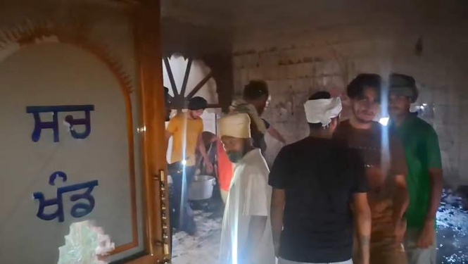Image from: AC fire: 4 saroops of Guru Granth Sahib burnt at Muktsar gurdwara
