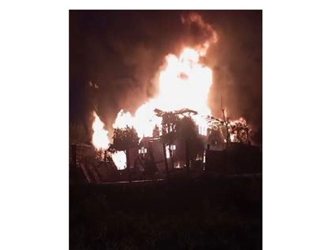 Image from: J-K: Massive blaze engulfs home, cowsheds in Rajwar, Handwara; emergency operations underway