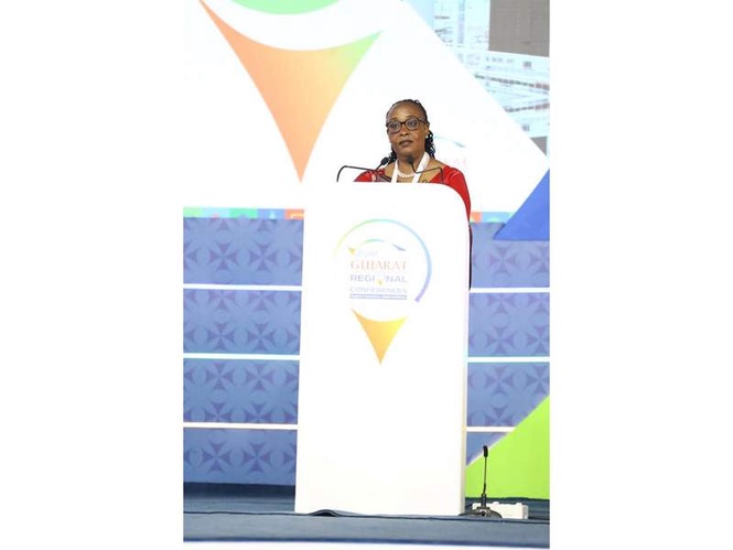 Image from: Rwanda High Commissioner Jacqueline Mukangira participates in 4th Vibrant Gujarat Regional Conference