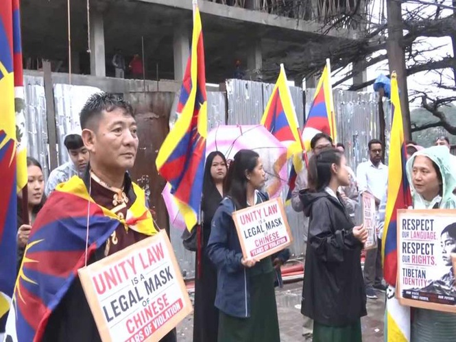 Image from: Tibetan activists protest China's new 'Ethnic Unity' law