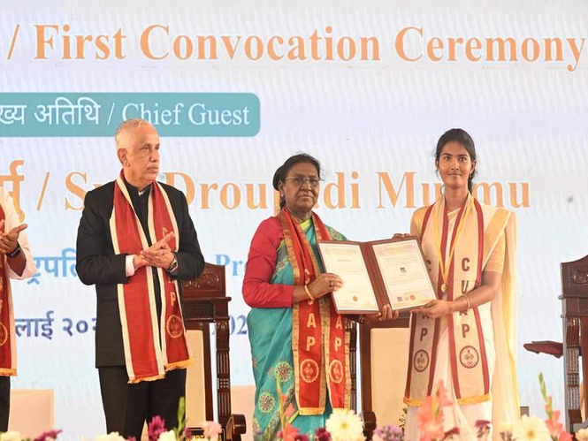 Image from: President Murmu attends first convocation ceremony of Central University of Andhra Pradesh