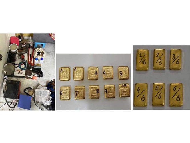 Image from: DRI busts illicit gold facility in pan-India operations; 9 kg smuggled gold, 42 kg silver, and forex worth ₹8.5 crore seized