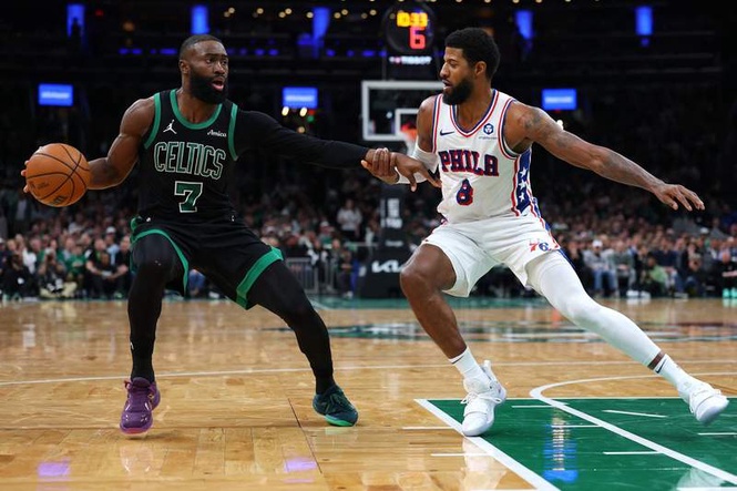 Image from: Boston Celtics trade of Jaylen Brown for Paul George has fans asking if Shams Charania was ‘hacked’