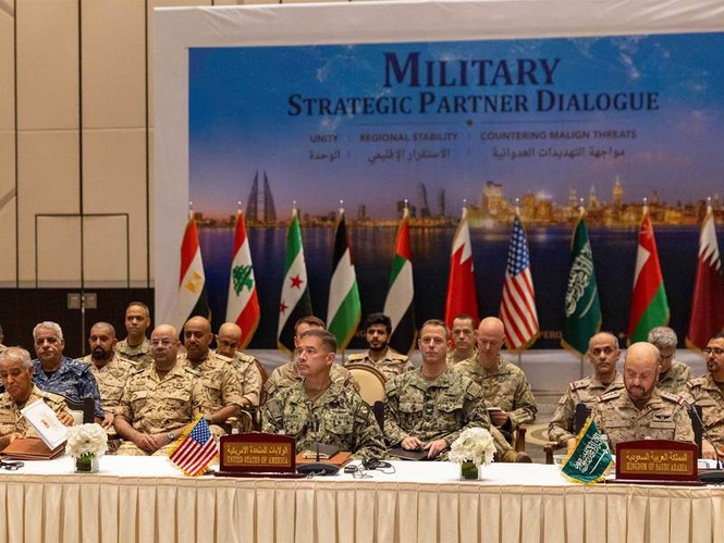 Image from: US CENTCOM leads 12-nation security talks in Bahrain to boost Middle East defence cooperation, Syria and Lebanon join