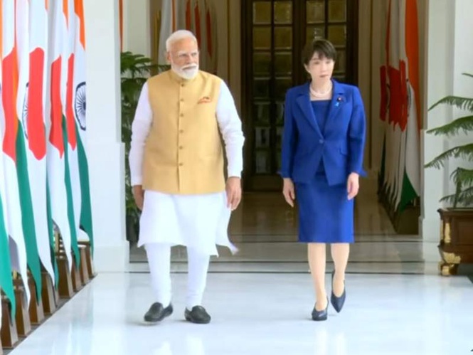 Image from: PM Modi holds bilateral-level talks with Japanese counterpart Sanae Takaichi at Hyderabad House