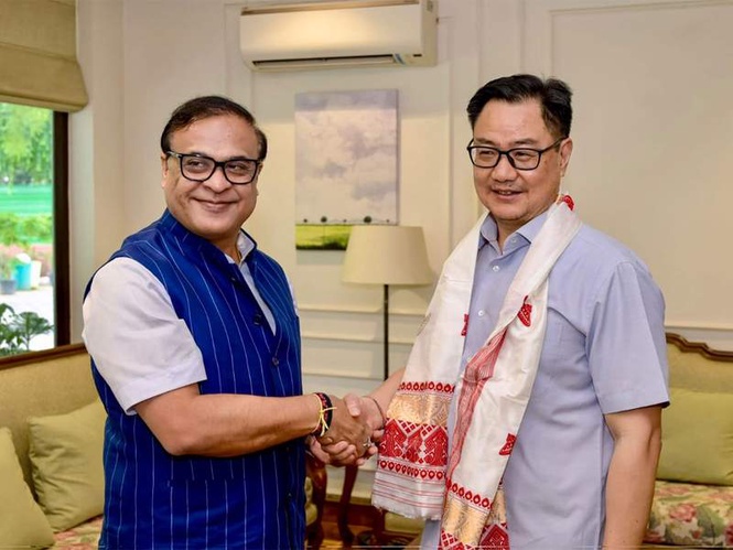 Image from: Assam CM, Kiren Rijiju discuss flood rehabilitation during meeting in Delhi